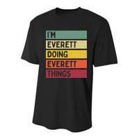 IM Everett Doing Everett Things Funny Personalized Quote Youth Performance Sprint T-Shirt