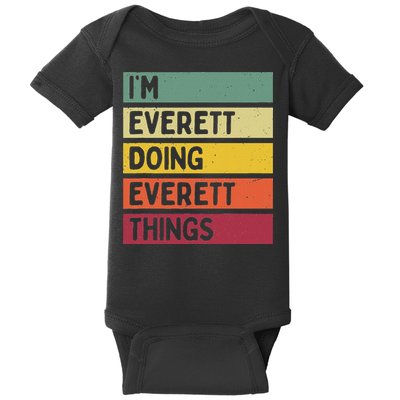 IM Everett Doing Everett Things Funny Personalized Quote Baby Bodysuit