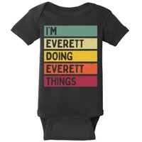 IM Everett Doing Everett Things Funny Personalized Quote Baby Bodysuit