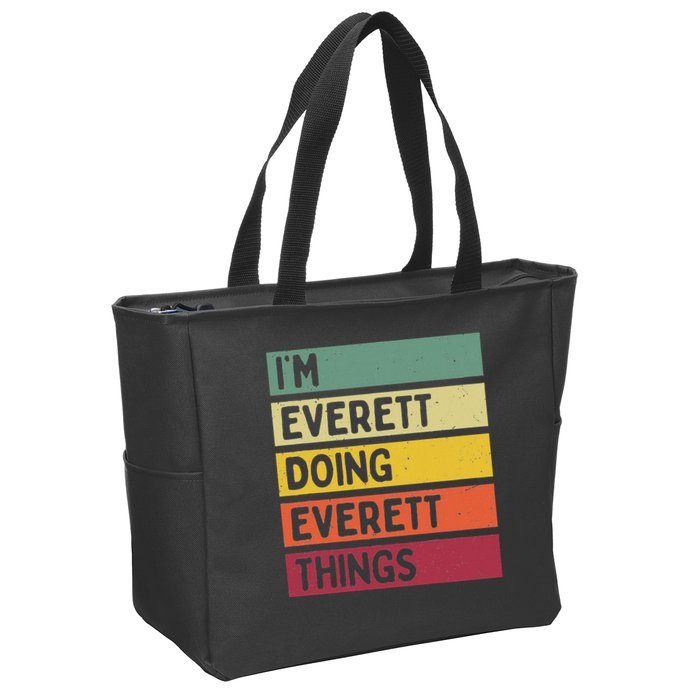 IM Everett Doing Everett Things Funny Personalized Quote Zip Tote Bag