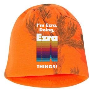 I'm Ezra Doing Ezra Things Funny Birthday Name Grunge Kati - Camo Knit Beanie