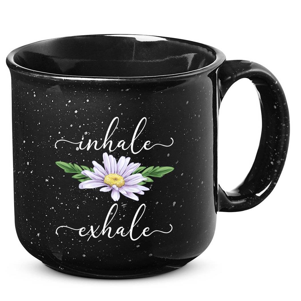 Inhale Exhale Daisy Flower Yoga Teacher Instructor Yogi Gift 15oz Campfire Ceramic Mug