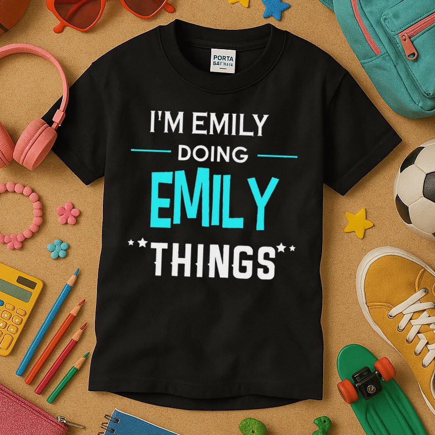 I'm Emily Doing Emily Things Funny First Name Kids T-Shirt