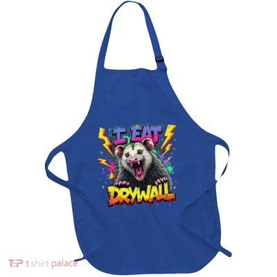 I Eat Drywall Humor Raccoon Full-Length Apron With Pockets