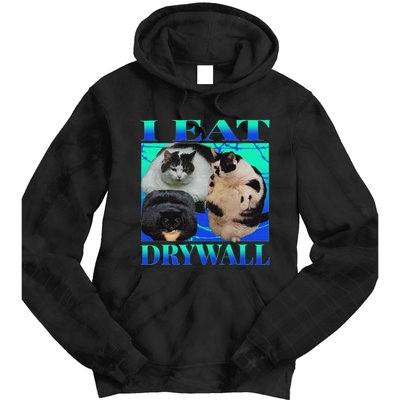 I Eat Drywall Funny Fat Cats Funny Hard Cat Silly Meme Tie Dye Hoodie