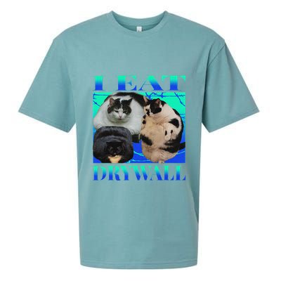 I Eat Drywall Funny Fat Cats Funny Hard Cat Silly Meme Sueded Cloud Jersey T-Shirt