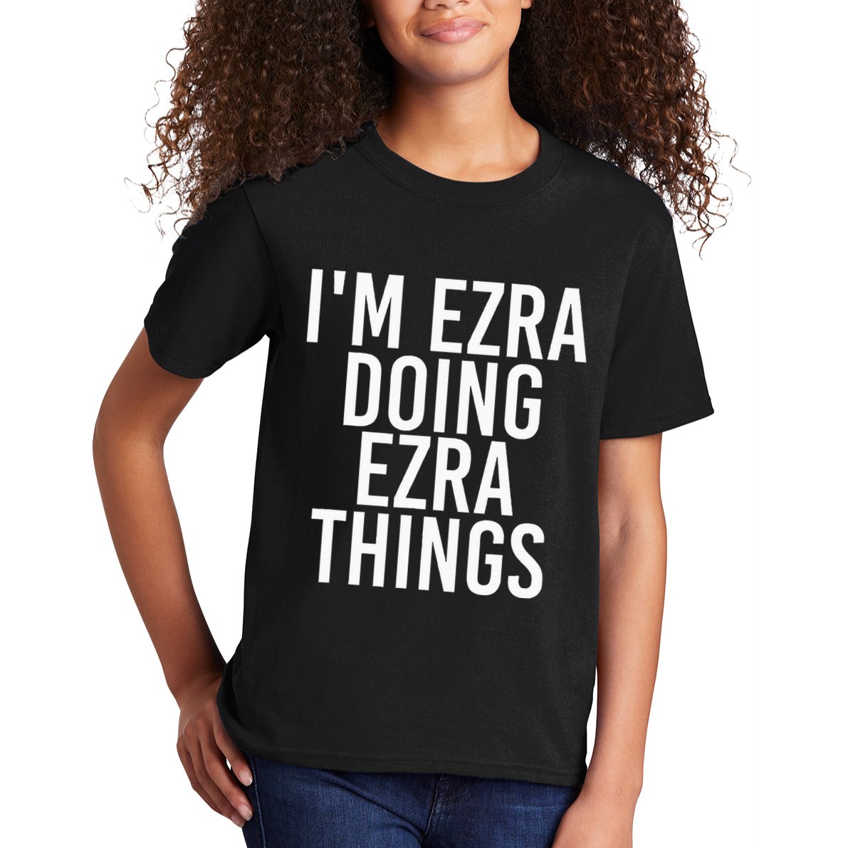 IM Ezra Doing Ezra Things Funny Birthday Name Gift Idea Kids T-Shirt