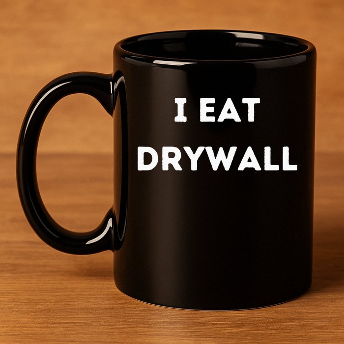 I Eat Drywall 11oz C Handle Ceramic Mug
