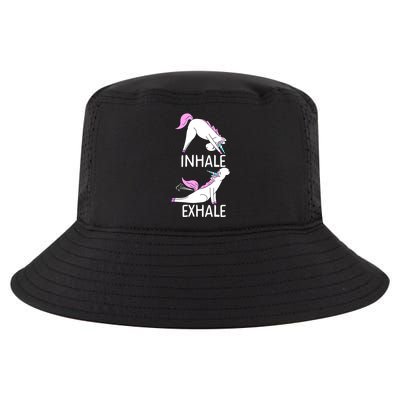 Inhale Exhale Funny Farting Unicorn Yoga Meme Gift Cool Comfort Performance Bucket Hat