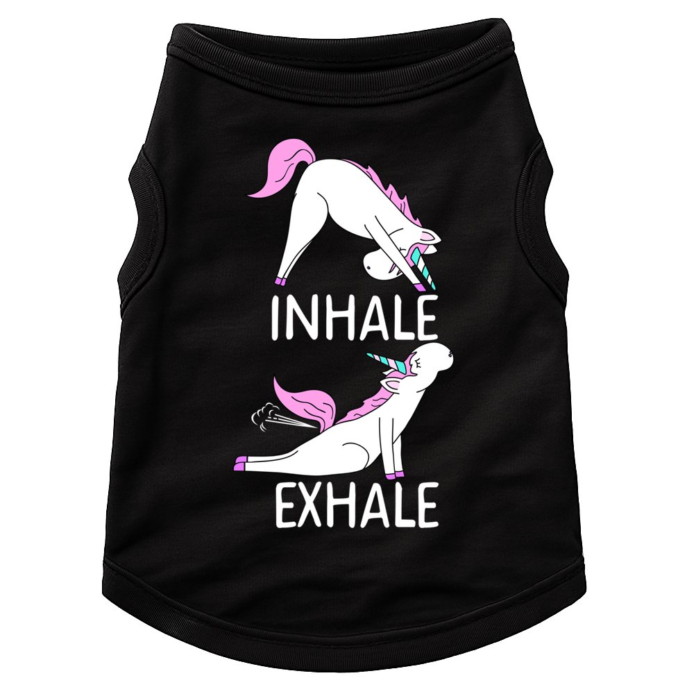 Inhale Exhale Funny Farting Unicorn Yoga Meme Gift Doggie Tank