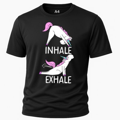 Inhale Exhale Funny Farting Unicorn Yoga Meme Gift Performance Shirt