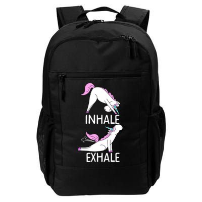 Inhale Exhale Funny Farting Unicorn Yoga Meme Gift Backpack