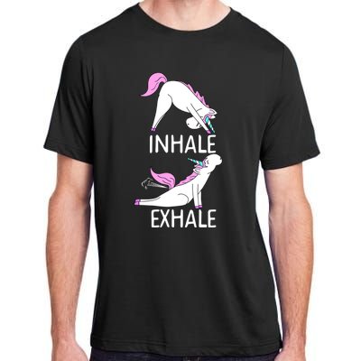 Inhale Exhale Funny Farting Unicorn Yoga Meme Gift Adult ChromaSoft Performance T-Shirt