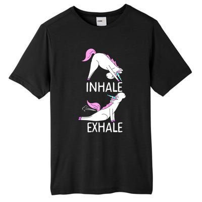 Inhale Exhale Funny Farting Unicorn Yoga Meme Gift Tall Fusion ChromaSoft Performance T-Shirt