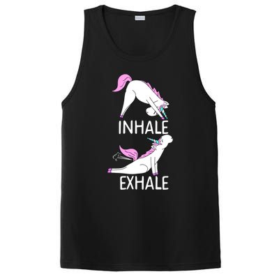 Inhale Exhale Funny Farting Unicorn Yoga Meme Gift PosiCharge Competitor Tank