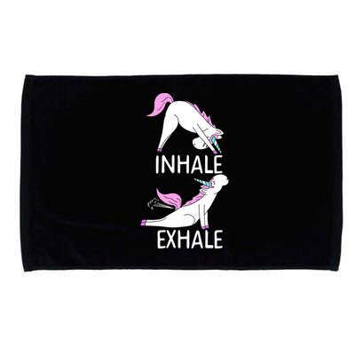 Inhale Exhale Funny Farting Unicorn Yoga Meme Gift Microfiber Hand Towel