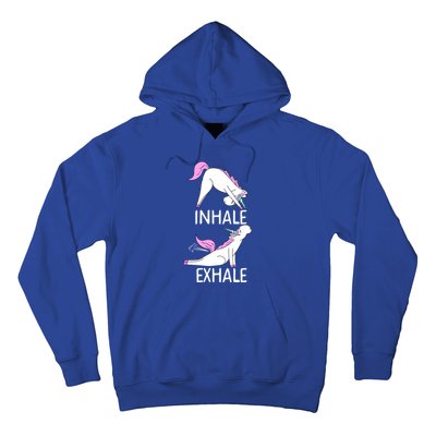 Inhale Exhale Funny Farting Unicorn Yoga Meme Gift Hoodie