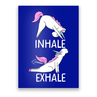 Inhale Exhale Funny Farting Unicorn Yoga Meme Gift Poster