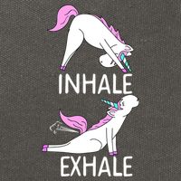 Inhale Exhale Funny Farting Unicorn Yoga Meme Gift Cotton Canvas Backpack