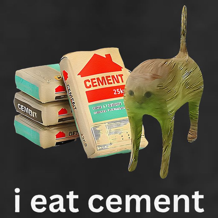 I Eat Funny Cement Cat Cursed Meme Adult Drive Performance Visor