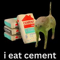 I Eat Funny Cement Cat Cursed Meme Cropped Pullover Crew