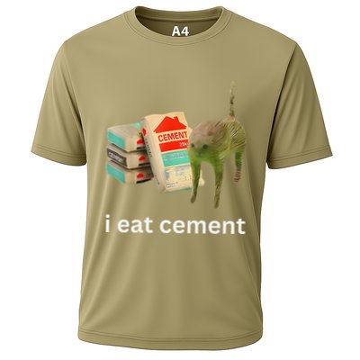 I Eat Funny Cement Cat Cursed Meme Performance Shirt