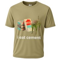 I Eat Funny Cement Cat Cursed Meme Cooling Performance Crew T-Shirt