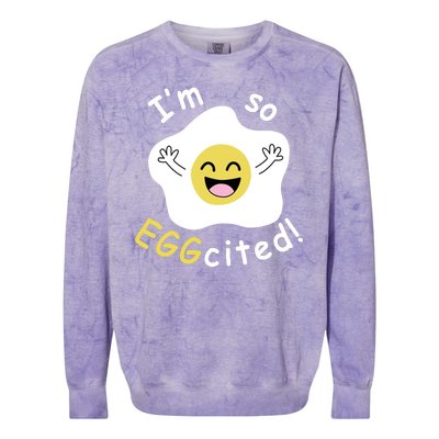 Im Eggcited Funny Humor Colorblast Crewneck Sweatshirt