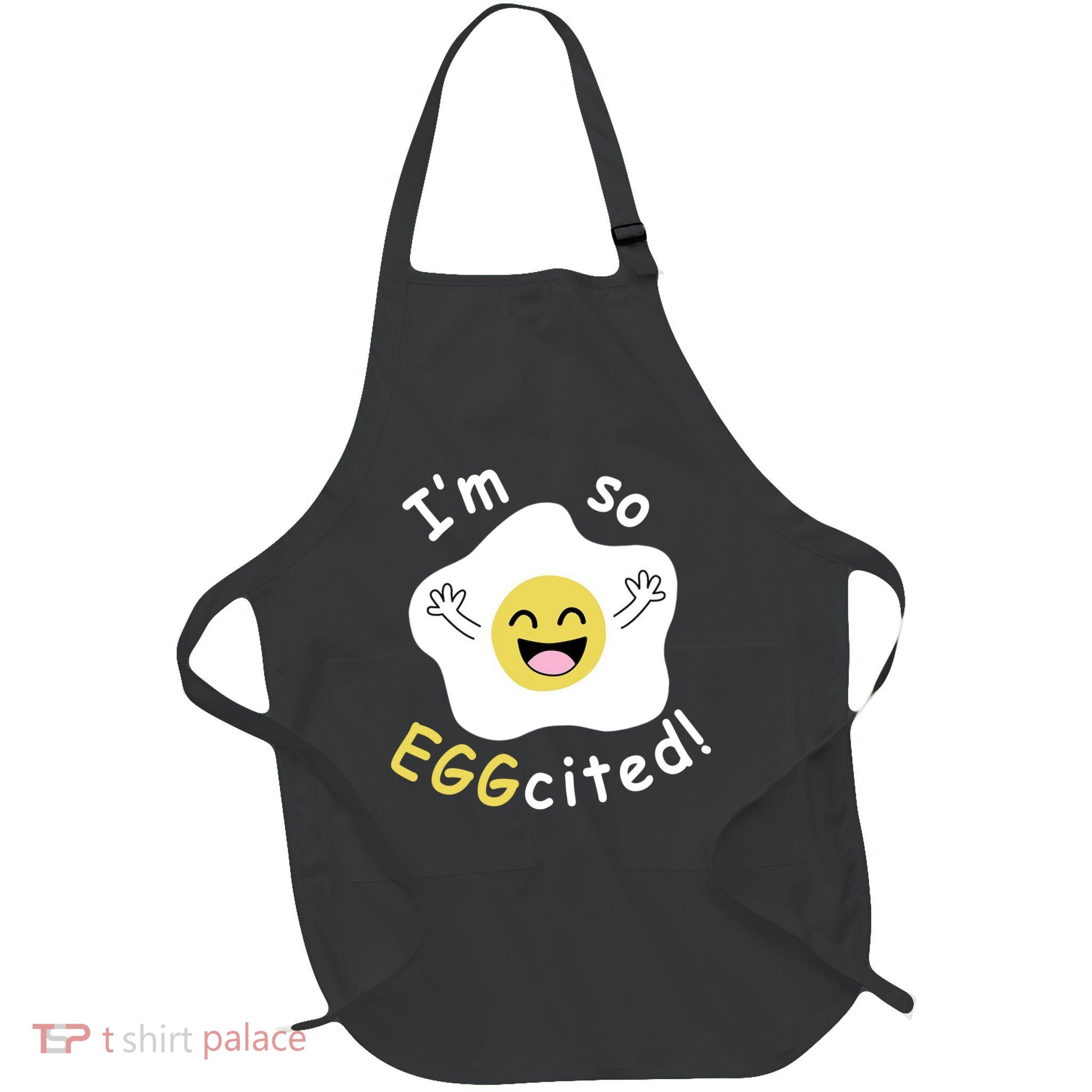 Im Eggcited Funny Humor Full-Length Apron With Pockets