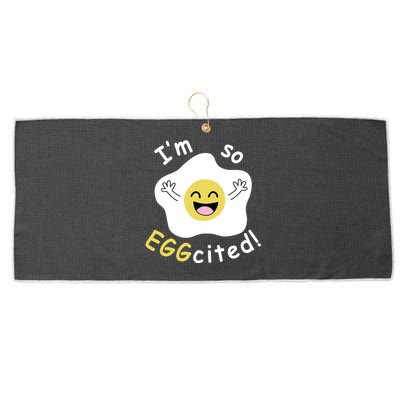 Im Eggcited Funny Humor Large Microfiber Waffle Golf Towel