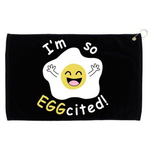 Im Eggcited Funny Humor Grommeted Golf Towel