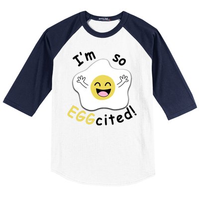 Im Eggcited Funny Humor Baseball Sleeve Shirt