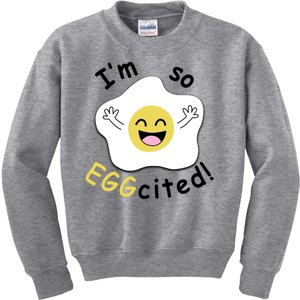 Im Eggcited Funny Humor Kids Sweatshirt