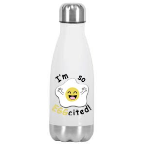 Im Eggcited Funny Humor Stainless Steel Insulated Water Bottle