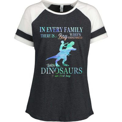 In Every Family There Is A Who's Obsessed Gift Enza Ladies Jersey Colorblock Tee