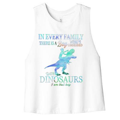 In Every Family There Is A Who's Obsessed Gift Women's Racerback Cropped Tank