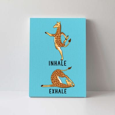 Inhale Exhale Giraffe Funny Safari Animal Yoga Cute Gift Canvas