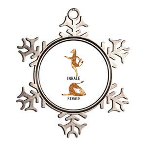 Inhale Exhale Giraffe Funny Safari Animal Yoga Cute Gift Metallic Star Ornament