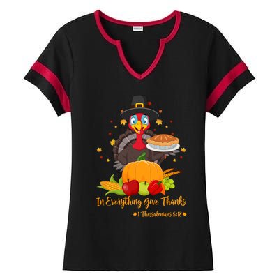 In Everything Give Thanks 1 Thessalonians 5:18 Gift Ladies Halftime Notch Neck Tee