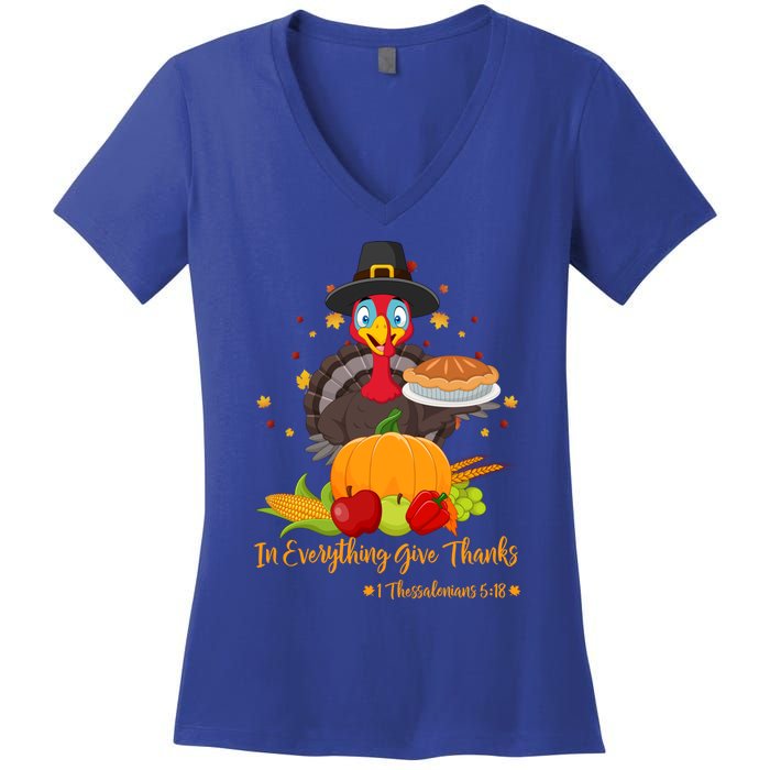 In Everything Give Thanks 1 Thessalonians 5:18 Gift Women's V-Neck T-Shirt