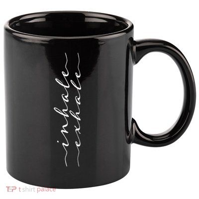 Inhale Exhale Gift Workout Yoga Pilates Top Gift 11oz C Handle Ceramic Mug