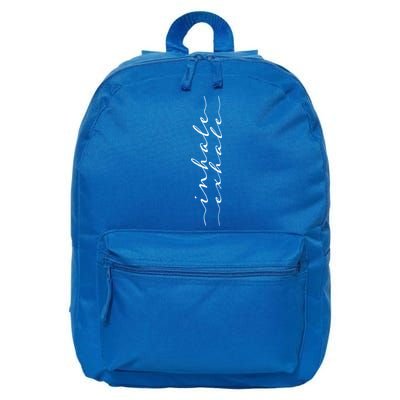 Inhale Exhale Gift Workout Yoga Pilates Top Gift 16 in Basic Backpack