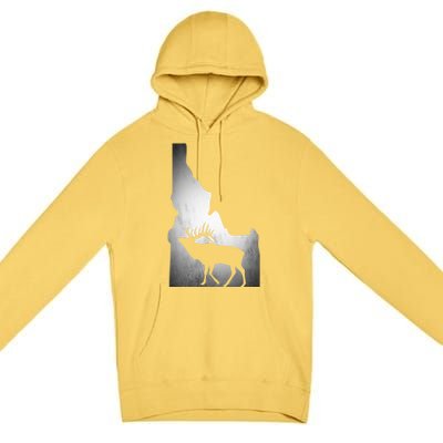 Idaho Elk Hunting Gift Premium Pullover Hoodie