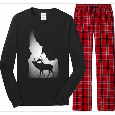 Idaho Elk Hunting Gift Long Sleeve Pajama Set