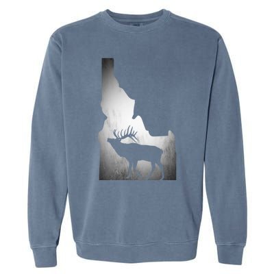 Idaho Elk Hunting Gift Garment-Dyed Sweatshirt