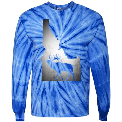 Idaho Elk Hunting Gift Tie-Dye Long Sleeve Shirt