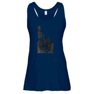 Idaho Elk Hunter With Antler Shed Ladies Essential Flowy Tank