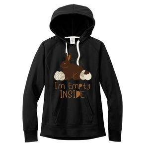 I'm Empty Inside Funny Chocolate Easter Bunny Women's Fleece Hoodie