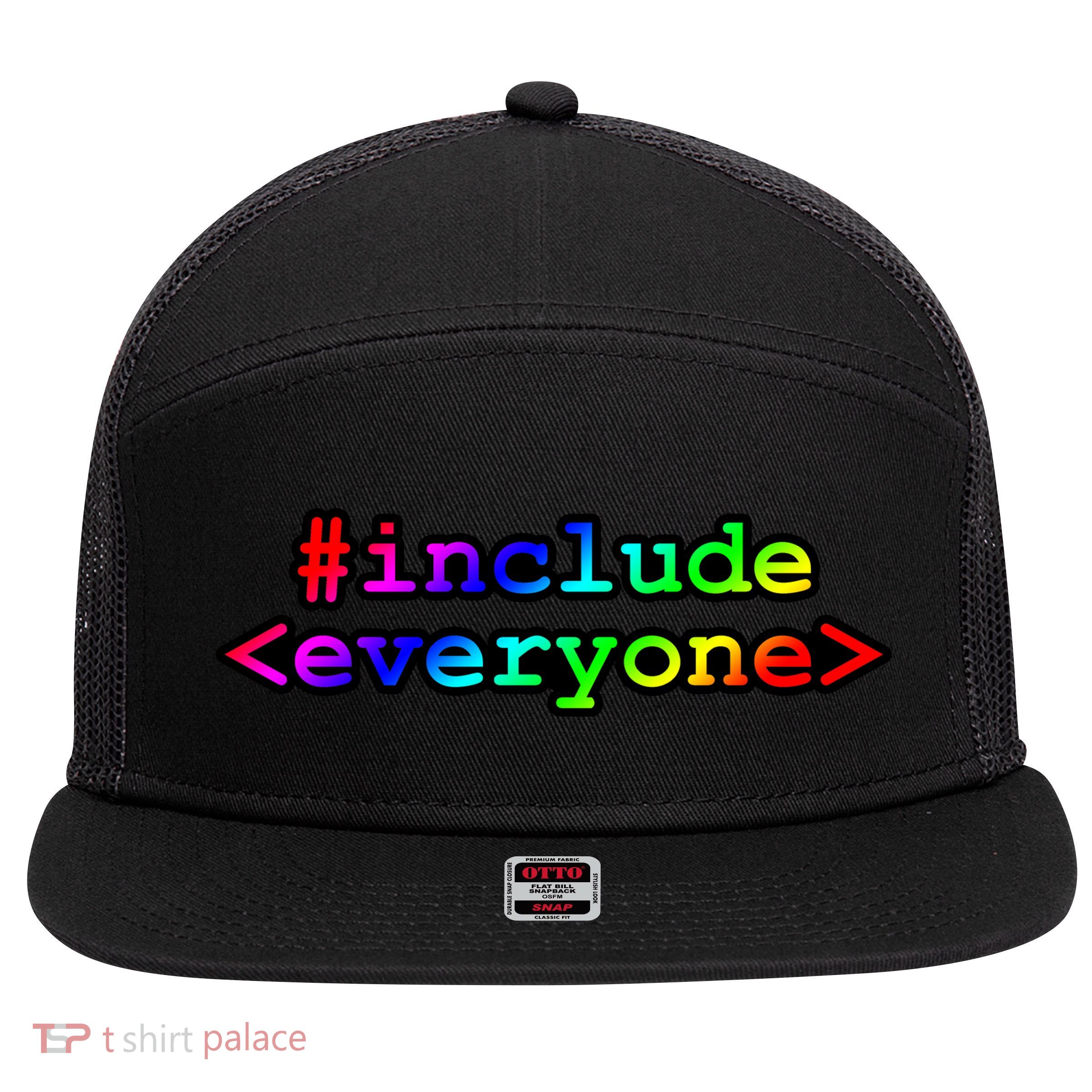 Include Everyone 7 Panel Mesh Trucker Snapback Hat