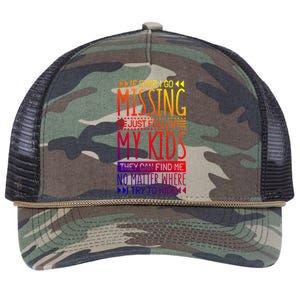 If Ever I Go Missing Just Follow My Parenthood Gift Retro Rope Trucker Hat Cap